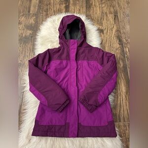 Lands’ End Kids Squall Waterproof Insulated Jacket Med 10-12 Pink‎ Purple Ski
